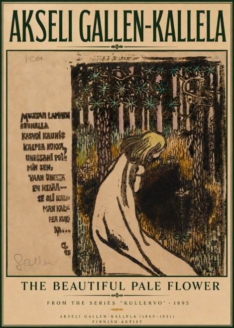 Akseli Gallen-Kallela The Beautiful Pale Flower No6 - Poszter