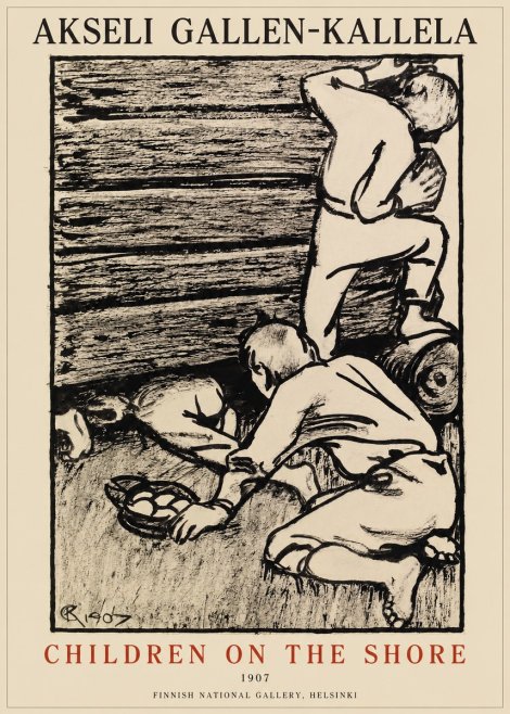 Akseli Gallen-Kallela Children on the Shore No1 - Poszter