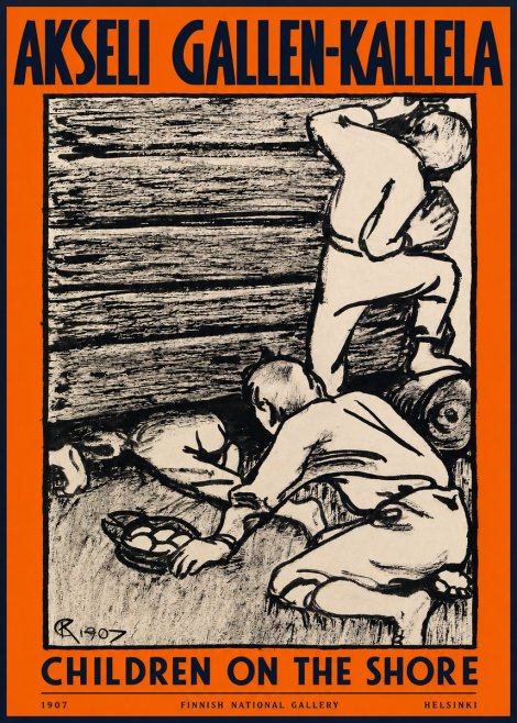 Akseli Gallen-Kallela Children on the Shore No2 - Poszter