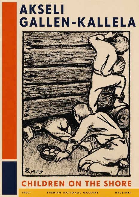 Akseli Gallen-Kallela Children on the Shore No4 - Poszter