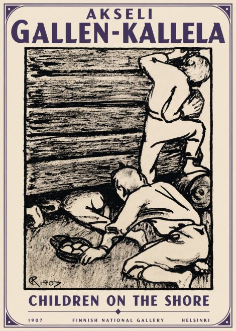 Akseli Gallen-Kallela Children on the Shore No5 - Poszter