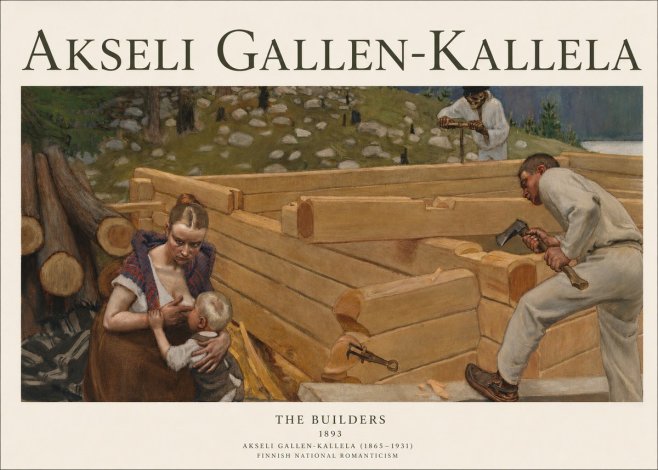 Akseli Gallen-Kallela Building a Home No3 - Poszter