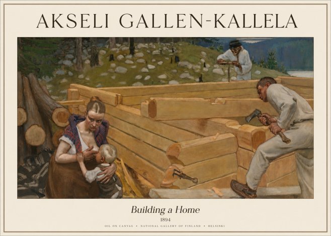 Akseli Gallen-Kallela Building a Home No4 - Poszter