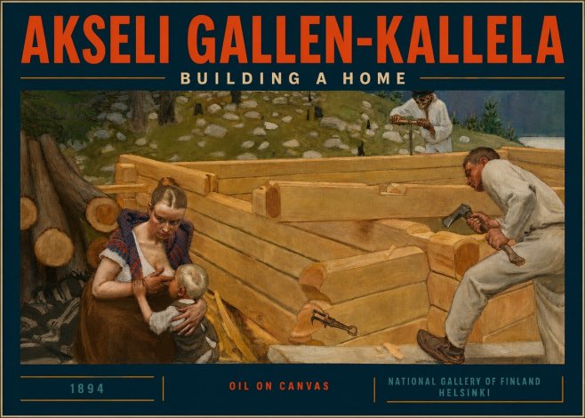 Akseli Gallen-Kallela Building a Home No5 - Poszter