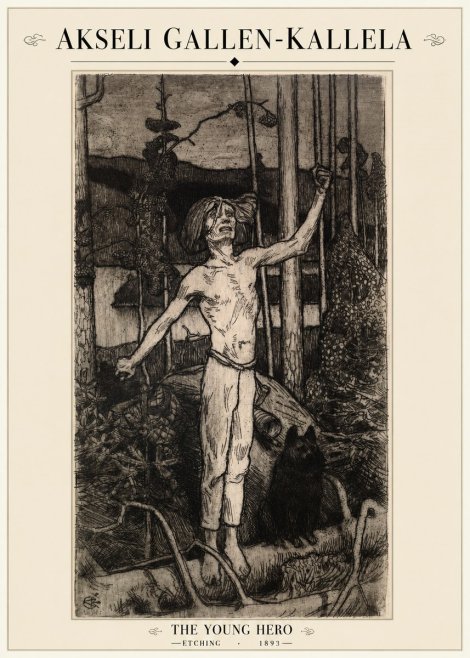 Akseli Gallen-Kallela The Young Hero No1 - Poszter