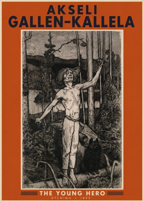 Akseli Gallen-Kallela The Young Hero No3 - Poszter