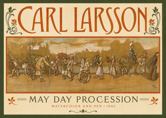 Carl Larsson May Day Procession No4 - Poszter