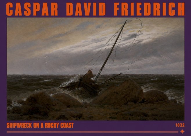 Caspar David Friedrich Shipwreck on a Rocky Coast No2 - Poszter