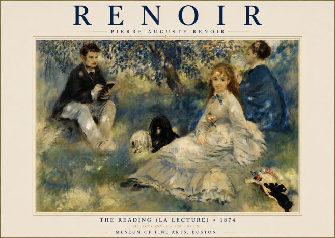 Renoir The Reading (La Lecture) No4 - Poszter