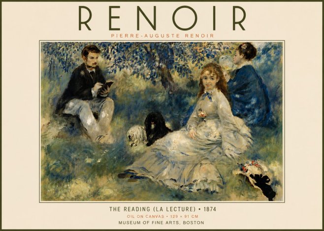Renoir The Reading (La Lecture) No6 - Poszter