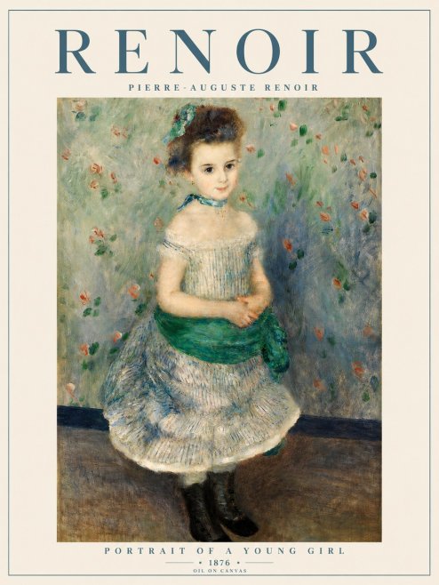 Renoir Portrait of a Young Girl I No5 - Poszter