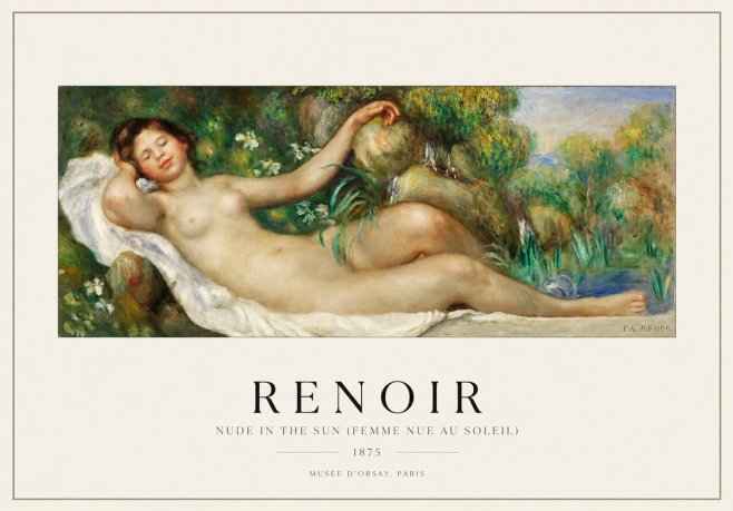 Renoir Nude in the Sun (Femme Nue Au Soleil) No1 - Poszter