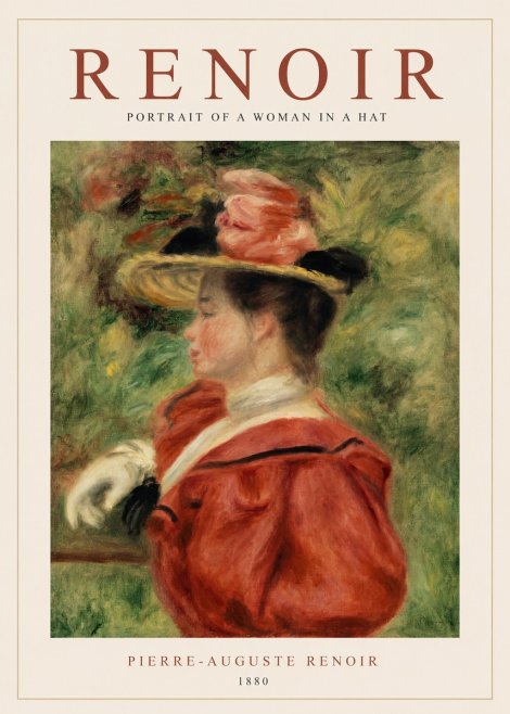 Renoir Portrait of a Woman in a Hat No1 - Poszter