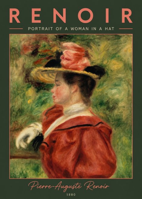 Renoir Portrait of a Woman in a Hat No2 - Poszter