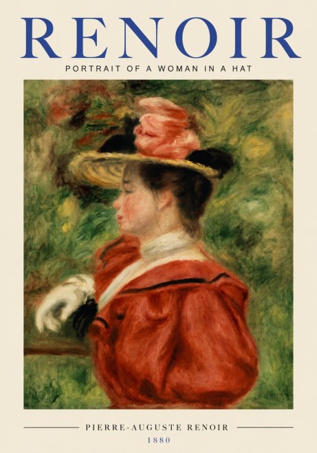 Renoir Portrait of a Woman in a Hat No3 - Poszter