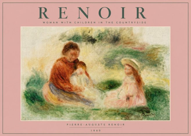 Renoir Woman with Children in the Countryside No4 - Poszter