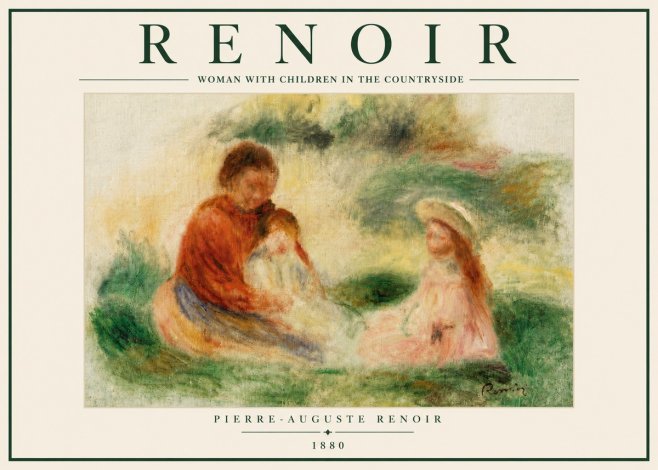 Renoir Woman with Children in the Countryside No6 - Poszter