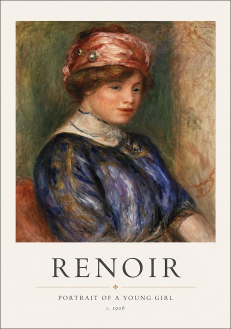 Renoir Portrait of a Young Girl II No1 - Poszter