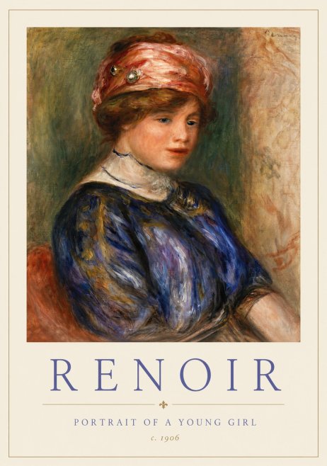 Renoir Portrait of a Young Girl II No3 - Poszter