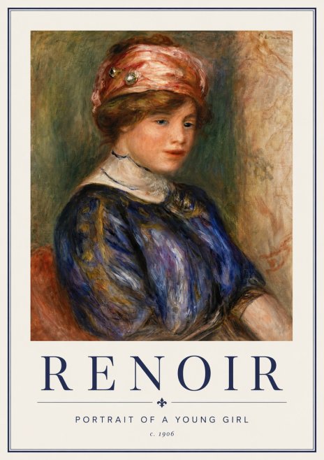 Renoir Portrait of a Young Girl II No4 - Poszter