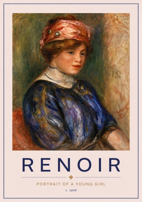Renoir Portrait of a Young Girl II No6 - Poszter