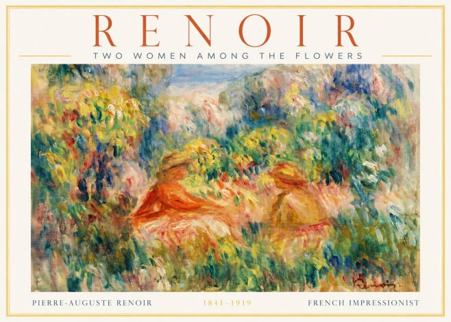 Renoir Two Women Among the Flowers No2 - Poszter