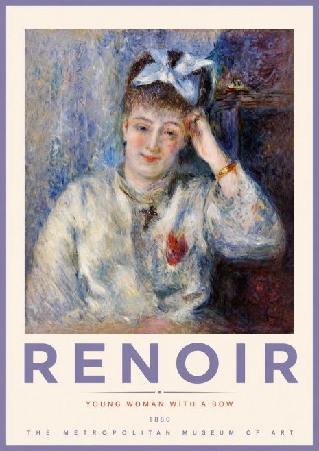 Renoir Young Woman with a Bow No2 - Poszter