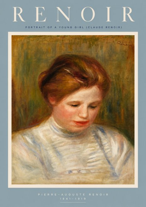 Renoir Portrait of a Young Girl (Claude Renoir) No2 - Poszter