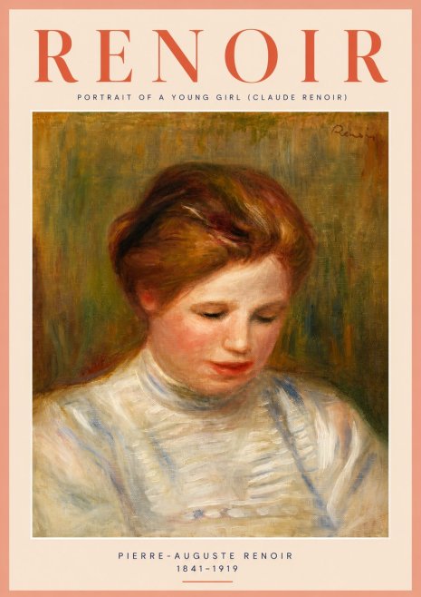 Renoir Portrait of a Young Girl (Claude Renoir) No4 - Poszter