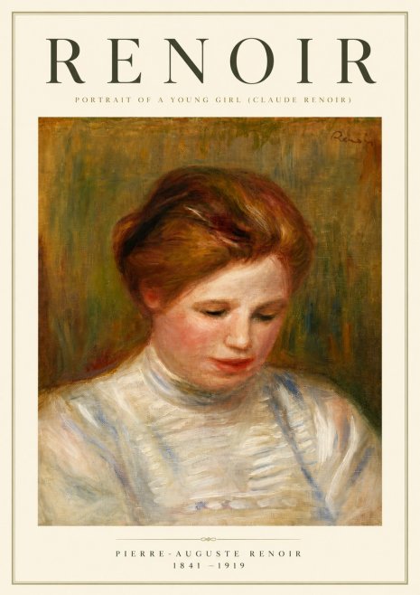Renoir Portrait of a Young Girl (Claude Renoir) No5 - Poszter