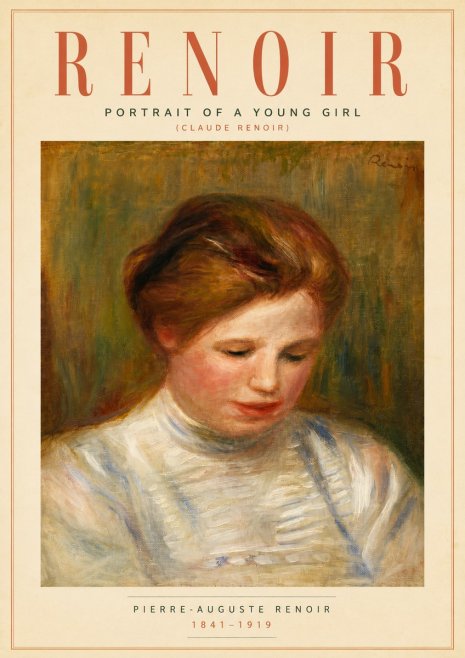 Renoir Portrait of a Young Girl (Claude Renoir) No6 - Poszter