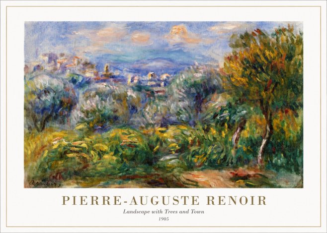 Renoir Landscape with Trees and Town No1 - Poszter