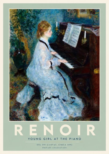 Renoir Young Girl at the Piano No3 - Poszter