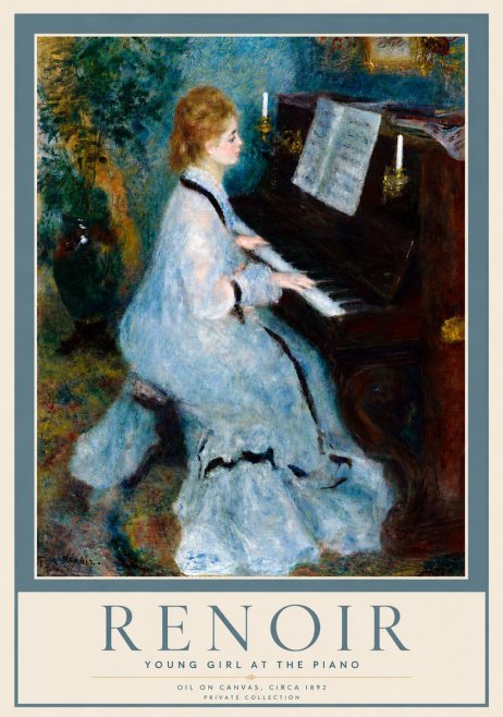 Renoir Young Girl at the Piano No6 - Poszter