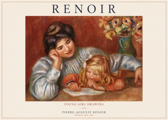 Renoir Young Girl Drawing No1 - Poszter