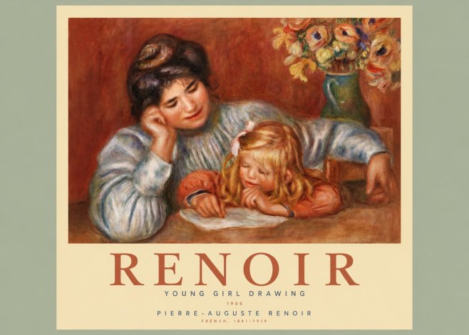 Renoir Young Girl Drawing No2 - Poszter
