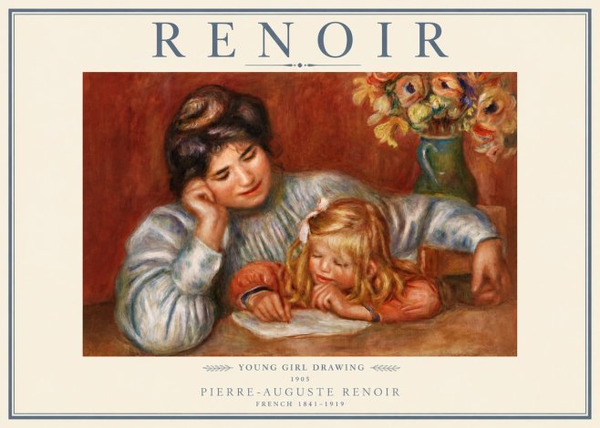 Renoir Young Girl Drawing No3 - Poszter