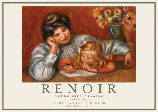 Renoir Young Girl Drawing No5 - Poszter
