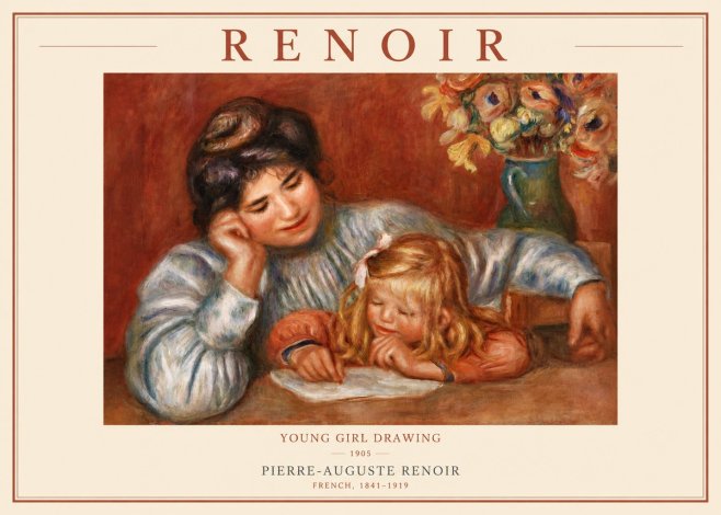 Renoir Young Girl Drawing No6 - Poszter
