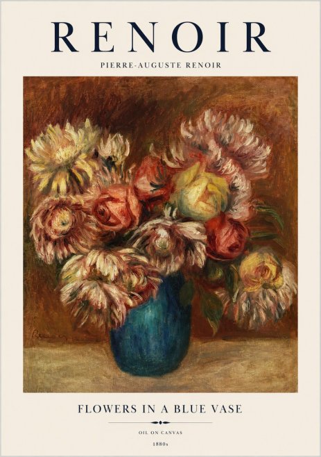 Renoir Flowers in a Blue Vase No1 - Poszter