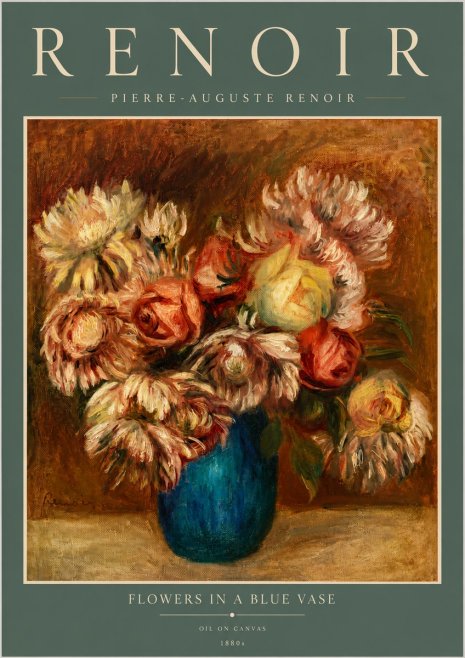 Renoir Flowers in a Blue Vase No6 - Poszter