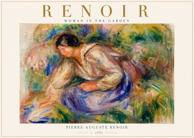 Renoir Woman in the Garden No6 - Poszter