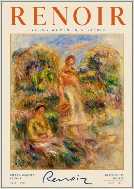 Renoir Young Women in a Garden No2 - Poszter