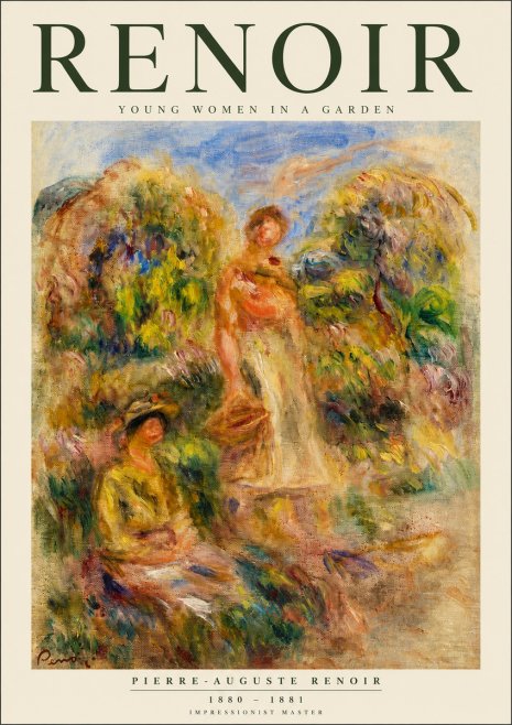 Renoir Young Women in a Garden No3 - Poszter