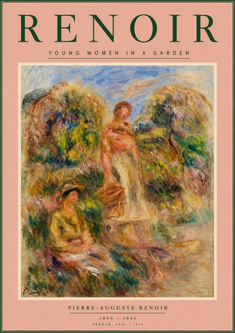 Renoir Young Women in a Garden No5 - Poszter