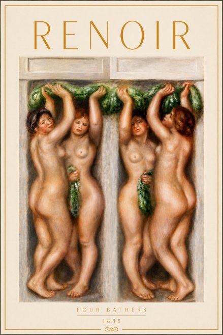Renoir Four Bathers No4 - Poszter