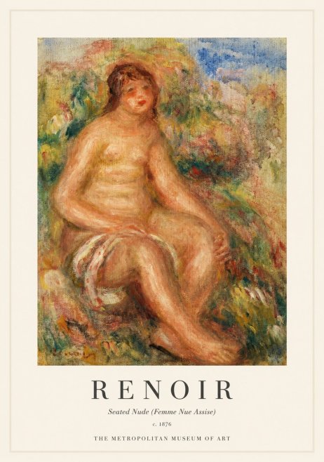 Renoir Seated Nude (Femme Nue Assise) No1 - Poszter