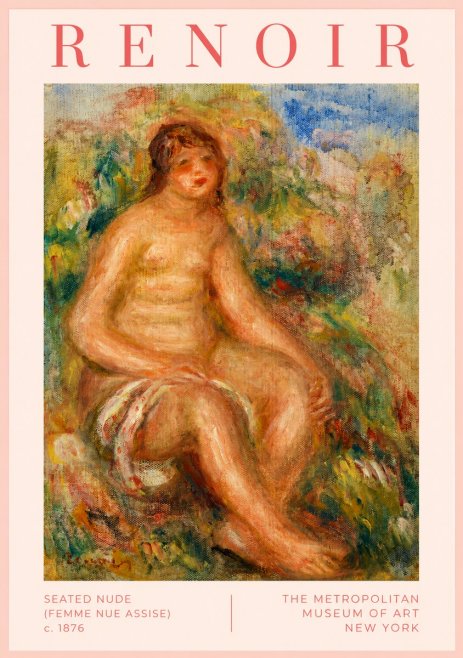Renoir Seated Nude (Femme Nue Assise) No2 - Poszter