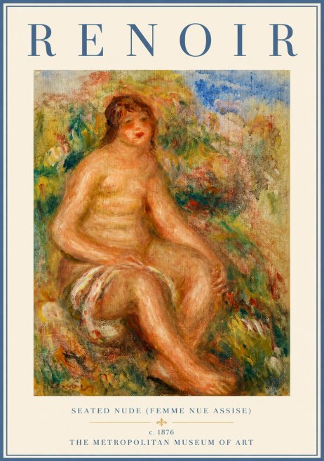 Renoir Seated Nude (Femme Nue Assise) No3 - Poszter