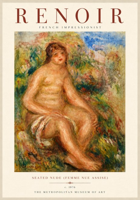 Renoir Seated Nude (Femme Nue Assise) No5 - Poszter